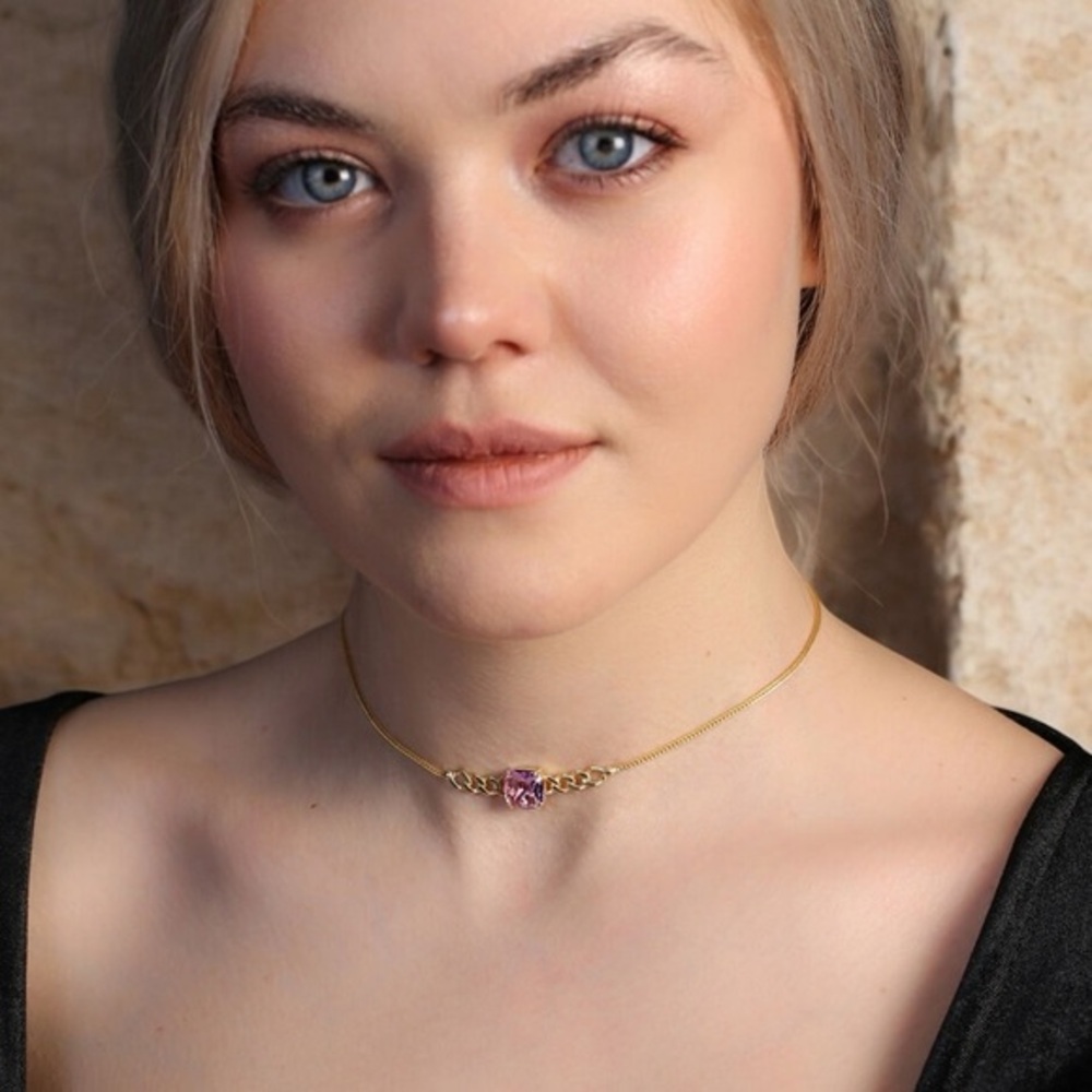 Amethyst Stone Choker Necklace